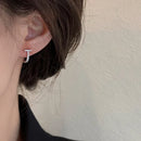 PONYKISS 925er Sterling Silber Nadel Zirkon Biege T-Buchstaben Creolen für Damen Sommer Neu Minimalistischer Exquisiter Modeschmuck