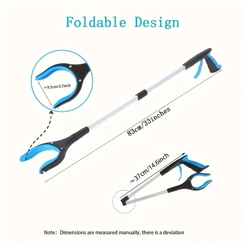 Folding Grabber Picking Tool Suitable Elderly Use Wide Claw Mouth Garbage Picker Strong Magnetic Tip Household Gadgets