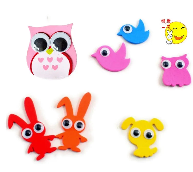 100Ps Self-Adhesive Wiggly Googly Doll Eye Movable Simulation Cartoon Animal Eyeball DIY Kindergarten Children Craft Supplies