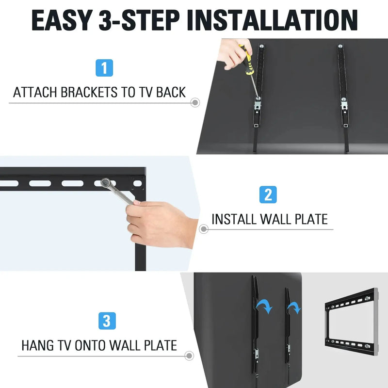 Universal Fixed TV Wall Mount Bracket  for Most 14-42" LED, LCD Plasma TVs Space Saving Tilts  Monitor stand Max VESA 200X200mm