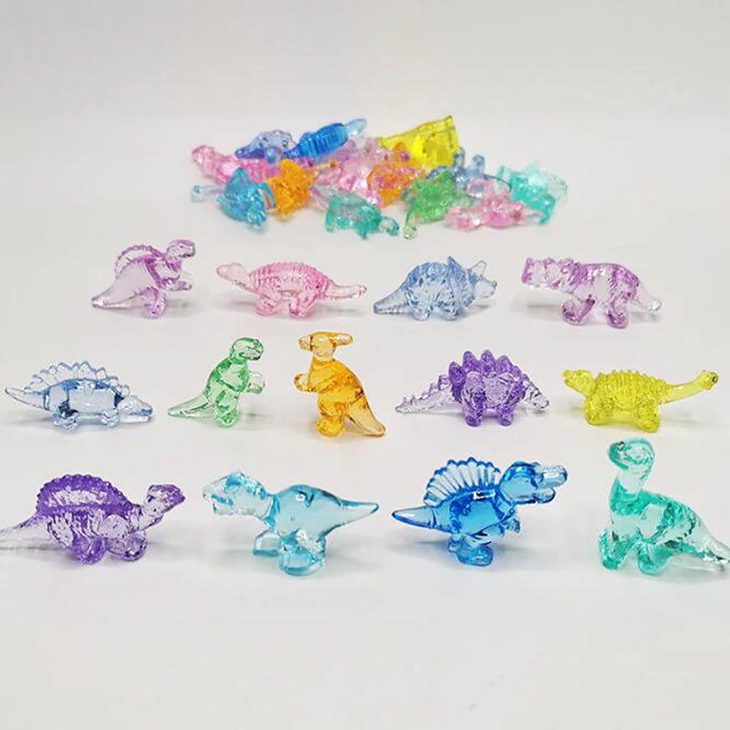 Camal 10pcs 4 Styles Jurassic World Dinosaur Acrylic DIY Ornament Amusement Park Children's Cartoon Toy Gemstone Decoration