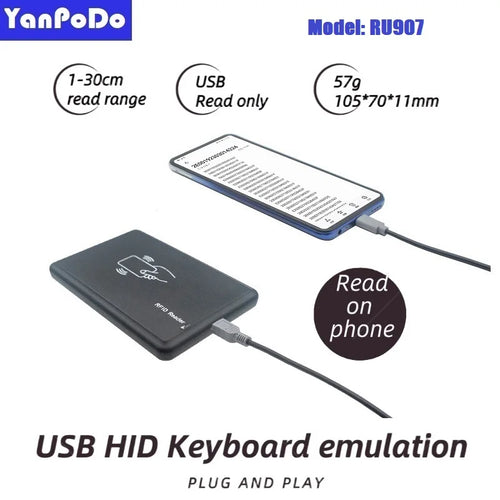 Yanpodo UHF RFID Reader | 860-960MHz OTG HID USB Keyboard Emulation