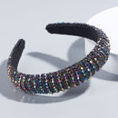 Full Crystal Luxury Hair Accessories Hairbands Sparkly Padded Rhinestones Headbands Headdress Black White Pink Women Headband