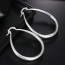 925 Sterling Silber 41 mm glatte Kreis-Creolen für Damen, Mode, Party, Hochzeit, Accessoires, Schmuck, Weihnachtsgeschenke