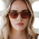 SO&EI Retro Polygon Square Women Rivets Sunglasses Gradient Shades UV400 Men Brand Designer Punk Sun Glasses