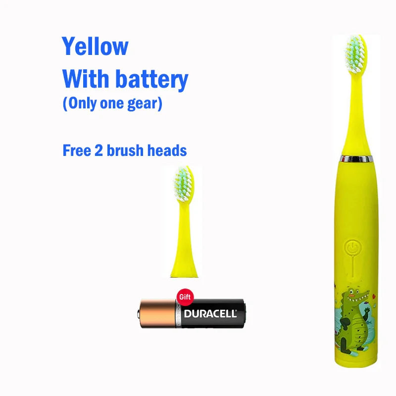 Children Electric Toothbrush With Replace Brush Heads Kids Cartoon Toothbrush Ultrasonic Sonic Electric Toothbrush With 6 Head