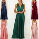Women's V-neck Sleeveless Slim Waist Large Swing Dress Wedding Evening Party Long Dresses For Women 2023