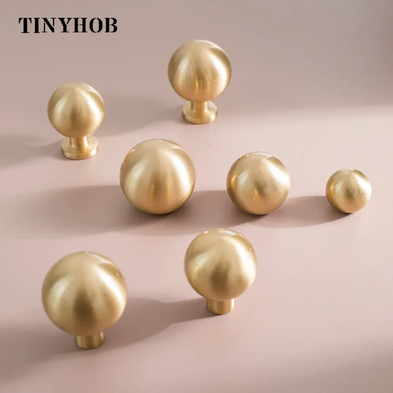 Tinyhob Round Ball Dresser Knobs Drawer Pulls Handles Gold Furniture Handles for Cabinets and Drawers Knobs Wardrobe Pulls