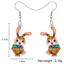 BONSNY Acrylic Easter Basket Egg Rabbit Dangle Drop Earrings Jewelry For Women Girls Kids Gifts Accessories