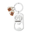 Beer Bottle Opener Stainless Steel Keychain Pendant Father's Day Gift