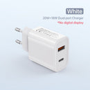 PZOZ USB Type C Charger 30W Fast Charging QC 3.0 PD 20W Quick Charge LED Display For iPhone 14 13 12 Pro Max Plus Samsung Xiaomi