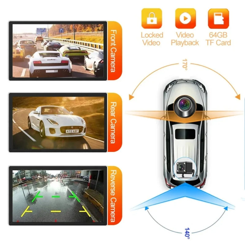 Aprilboy 10.26 inch 4K Dash Cam Carplay  Android Auto Car Radio Multimedia Player Portable Recorder Car Stereo Touchscreen Car