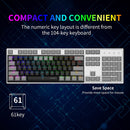 61 Keys Mechanical Keyboard Game Keypad RGB Backlight Type-C USB Wired Waterproof  60% PC Gaming Keyboard for PC Desktop Laptop