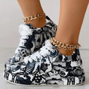 Women Sneakers Thick-soled Shoes 2024 New Summer Hand-painted Graffiti Shoes Outdoor Casual Women Sneakers Zapatos De Mujer