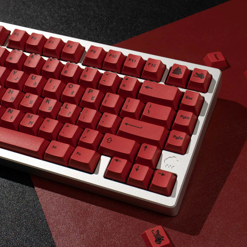 Minimalist Red keycap PBT Dye Sub Cherry Profile Customized Japanese English KeyCaps For MX Switch Mechanical Keyboard 68/84/104
