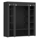 SONGMICS Fabric Wardrobe, Portable Wardrobe for Bedroom, Clothes Rail with Non-Woven Fabric Cover, Clothes Storage Organise