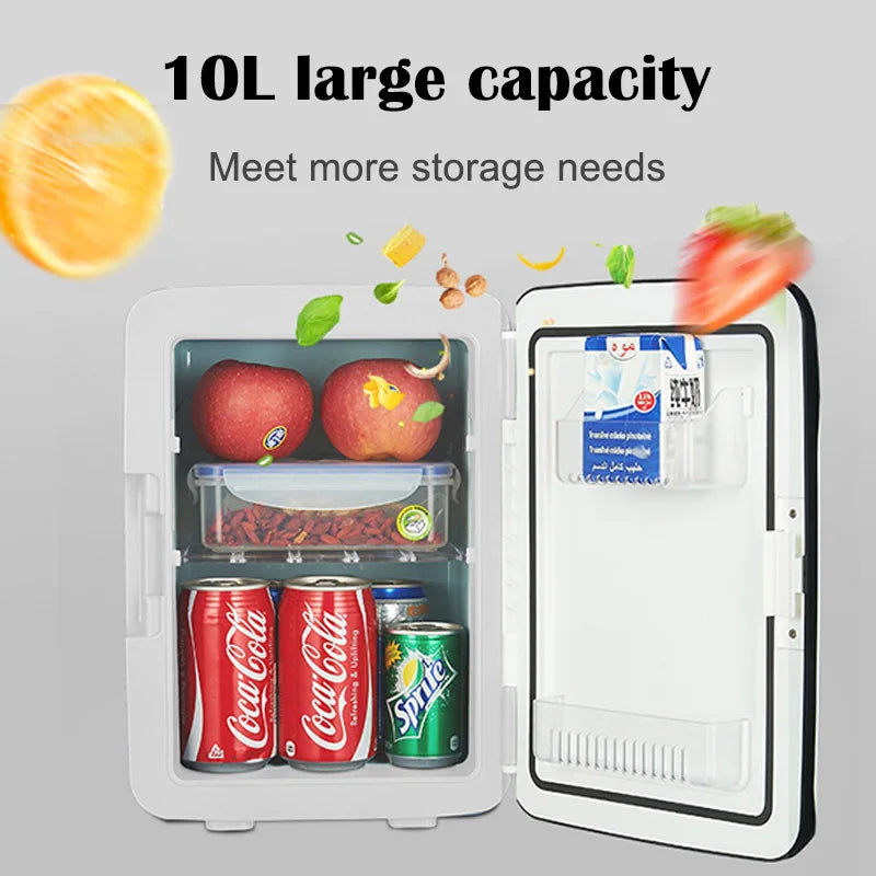 10 liters mini refrigerator car home dual-use car refrigerator car heating and cooling box dormitory insulin refrigerator