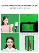 Background Stand 240CMx400CM with Green Screen Wall and Clip Photography Backdrop Frame For Living Video Recording Changing Room