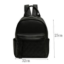 Embroidery Name Fashionable Classic Backpack Stitching Detail Zipper Adjustable Strap PU Custom Name Backpack School Bag
