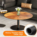 2x Modern Coffee Table Set Round Nesting Table Beech Wood/Sintered Stone + Glass