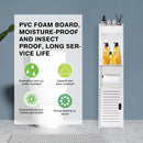 DayPlus Bathroom Waterproof Cabinet w/Paper Drawer,Tall Toilet Storage Cupboard,White Organizer Shelves,Free-standing Storage