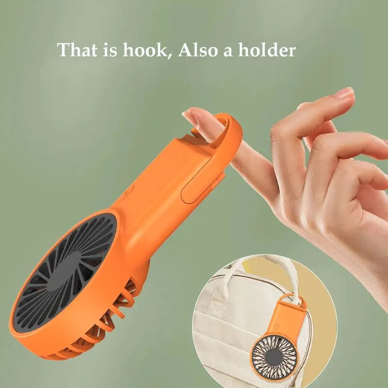 Handheld Small Fan Mini Portable Hook USB Charging Desktop Office Student Summer Heat Relief Silent Handheld Fan