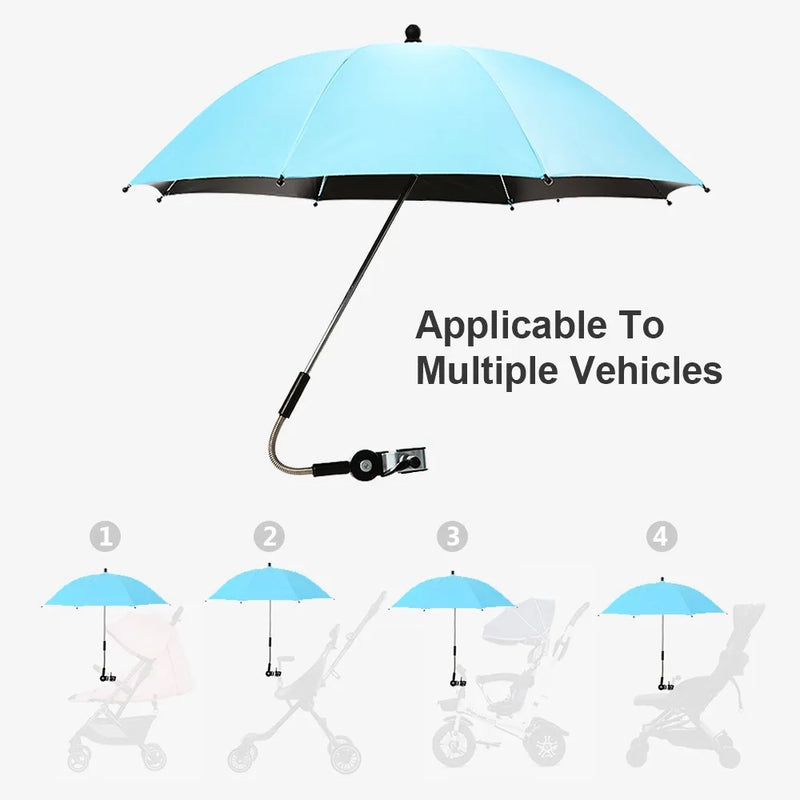 Flexible Adjustable Baby Stroller Umbrella Holder Accessories Mount Multiused Wheelchair Parasol Shelf Bike Connector