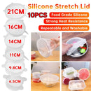 10pcs Heat Resistant Reusable Stretch Silicone Lids Universal Food Wrap Bowl Pot Pan Cover Cookware Lids Kitchen Fridge Cooking