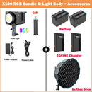 Sokani X100 100W RGB Bi-Color LED Videoleuchte APP-Steuerung Bowens Mount Beleuchtung für Fotografie Videoaufnahmen Outdoor-Drehs