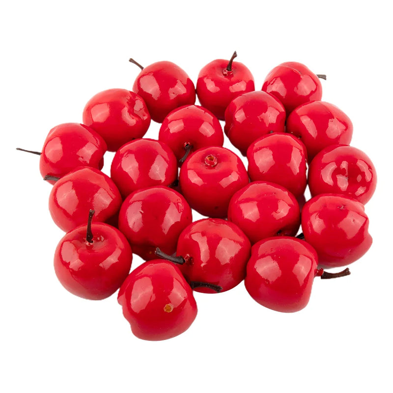 20pcs Artificial Apples Fruit Plastic Fake Red Green Apples Photo Props Wedding Decorations Fruit Home Artificial Varietal Shop