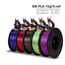 KEEPANG PLA/HS-PLA/PETG/Silk PLA 3D Printer Filament 1.75mm Mix Color 5Rolls High Speed PLA Printinng Material for Bambu Lab