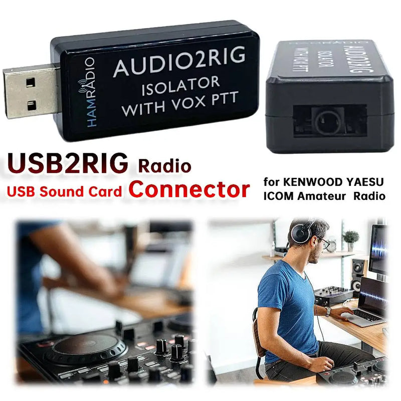 USB2RIG Radio Sound Adapter Support PTT with VOX Control USB Sound Card Connector Adapter TTL/232 Level for KENWOOD YAESU ICOM