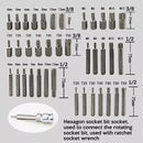 40Pcs/Set 3/8" & 1/2" Drive Allen Key Torx Hex Star Spline Socket Bit Chrome Sockets Set Handle Tools Kit With Case