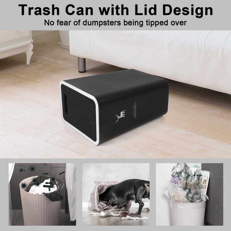 Trash Can with Lid, 3 Pack 4 Gallons/15 Liters Garbage Can with Press Top, Small Trash Can Dog Proof, Plastic Trash Bin, Waste