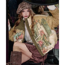 ELFSACK 2025 Winter Neuheiten Casual Wende-Daunenjacke mit Cartoon-Allover-Print für Damen
