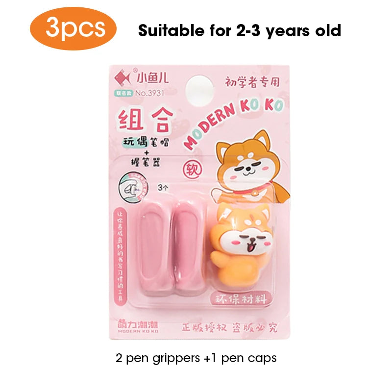 2-4Pcs/Set Soft Silicone Pencil Grasp for Kids Writing Training Posture Correction Learning Aid Stationery Set Beginner Tools