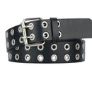 The Double Pin | Gothic Leather Belt with Twin Buckle