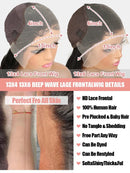 200 Density 13x6 Bone Straight HD Lace Front Wig 16-36 Inch 13x4 Lace Frontal Human Hair Wigs For Women Brazilian Hair Wigs