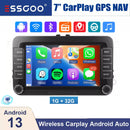 ESSGOO 7in Android 14 Auto CarPlay Car Stereo Radio GPS Navi WIFI RDS FM ASP BT for VW Golf 5 6 Passat B6 B7 Polo Touran Tiguan