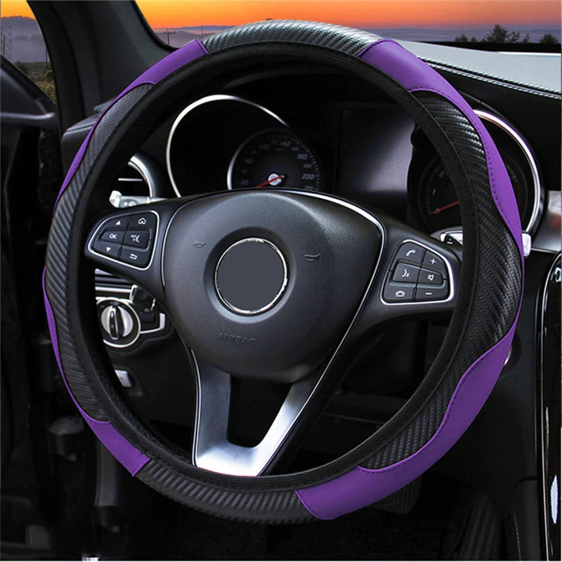 Breathable Leather Car Steering Wheel Cover For Jeep Grand Cherokee Liberty Compass Patriot Wrangler 2 3 4 Anti-Slip Dust-proof