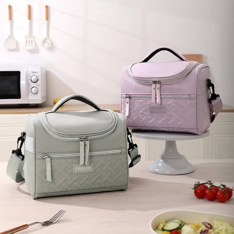 New women's shoulder insulated bag, ice pack, bento bag, large capacity thickened food refrigerated bag, student lunch box bag