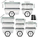 12pc Sealed refrigerator storage box with lid crisper Food Retain Freshness Transparent Storage Jar lunch box with lid