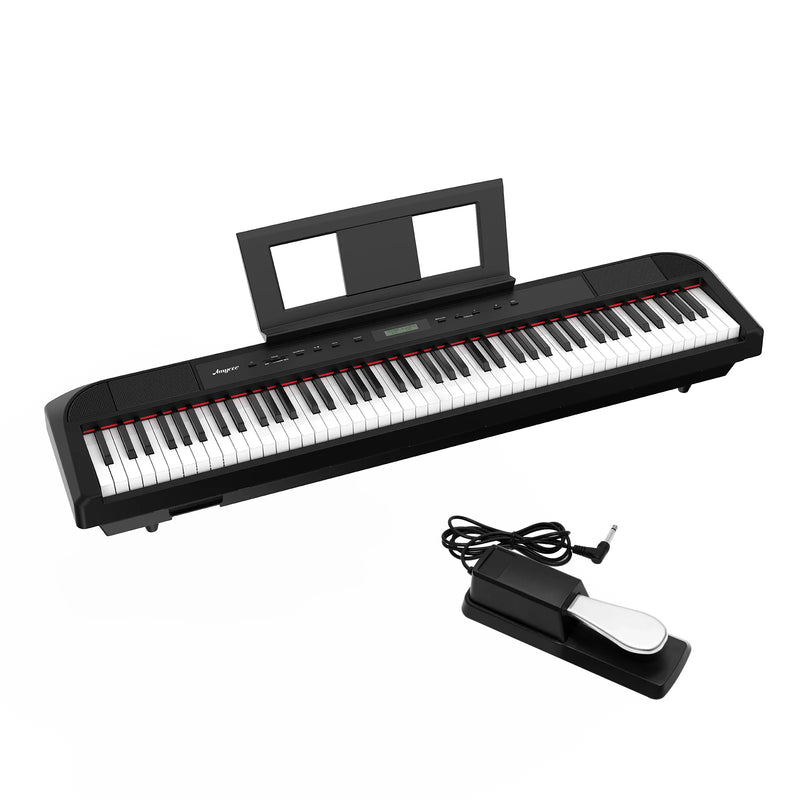 88 Key Weighted Hammer Keyborad Piano, Portable Electric Keyboard Piano For Beginner Adults With Sustain Pedal,Built in Speakers