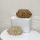 Straw Dumpling Clutch Bag Woven Straw Tote Clutch Purse For Women Summer Beach Bag Wicker Clutch Straw Purses For Women