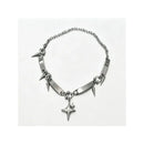Stainless Steel Punk Star Riveted Choker,Rock Jewelry,Hippie,Goth,Design Sense,Spike,Cross Star,Nose Charm,Necklace for Women