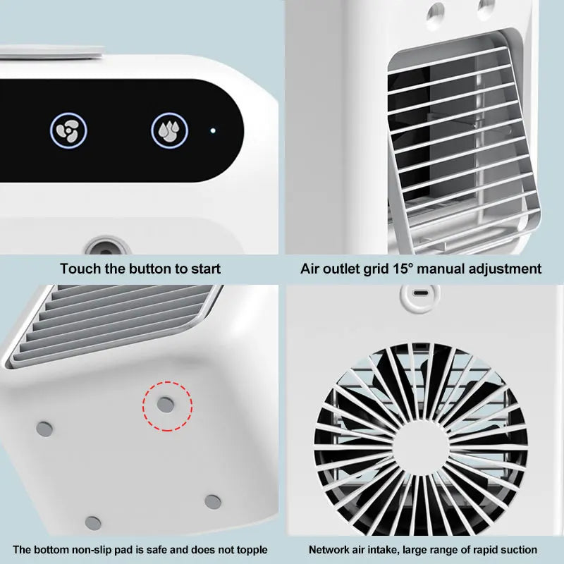 Humidifier Cooler Fan 2 Gear Air Conditioner Small Fans Portable USB Chargeable Desktop Spray Fans For Office Dormitory Room