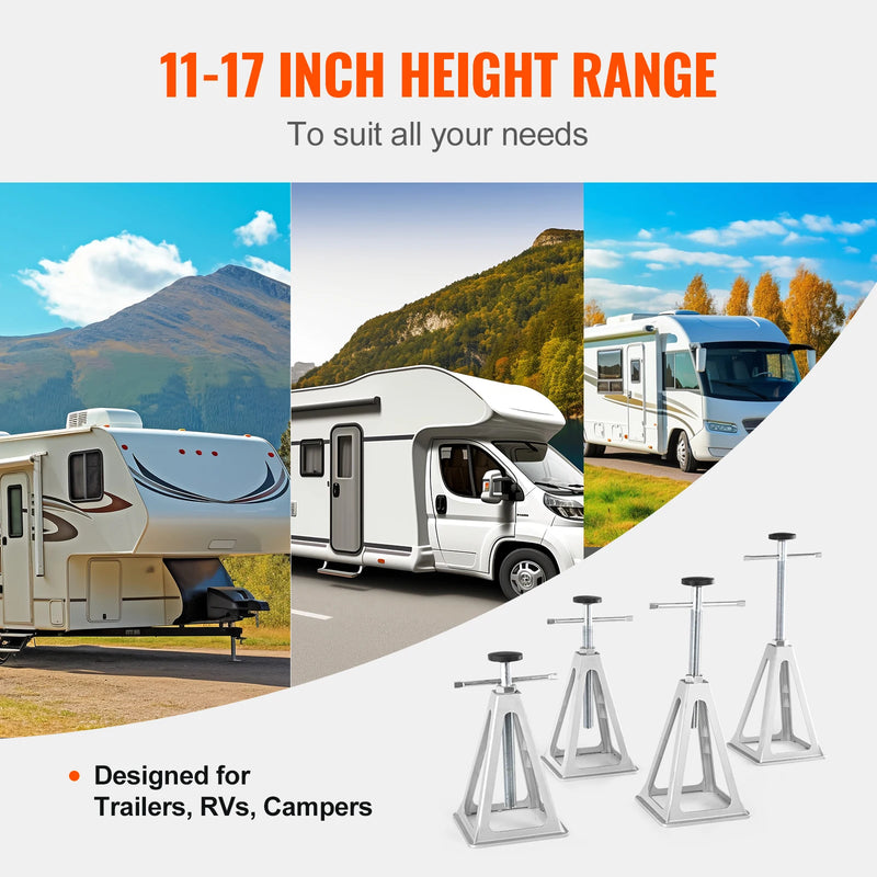 SucceBuy 4 Pack RV Stabilizer Jacks 6000 Lbs Aluminum RV Leveling Jacks Stack Jacks for Travel Trailer Camper Single Screw Jack