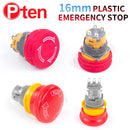 16mm22mm Ultra Short Style emergency stop button switch waterproof mushroom head Rotation reset Anti-slip with lights