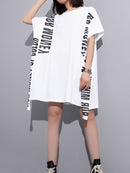XITAO Europe Print Letter Dress Locker einfarbig Kurzarm Mode Street Style Frauen 2020 Frühling Sommer Neu Minderheit XJ4559