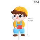 Excavator Crane Tractor Birthday Cake Topper Construction Party Cake Decor Kids Boy 1st Baby Shower One Year Happy Birthday Cake